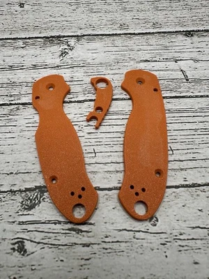 VWCUSTOM WORKS Spyderco Para 3 scales With Back Spacer In Orange Burst