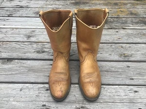Vtg USA Made Red Wing Western light Brown Leather Nailseat Work Boots Men’s sz 9 - Picture 1 of 17