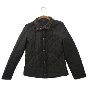 Chaps braune gesteppte Chore Jacke Damen Gr. S Reitsport Preppy Cord Kragen - Bild 1 von 5