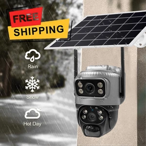 Wireless Solar Security Camera Outdoor WiFi CCTV Dual Lens 360° Night Vision - Picture 1 of 10
