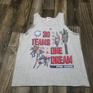 Maglietta smanicata uomo Majestic 2015 allenamento primavera 30 squadre un sogno L MLB - Foto 1 di 11