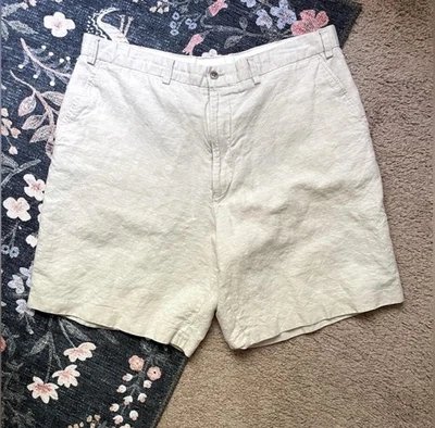 Turnbury Talla 38 54% Lino 46% Algodón Golf Lujo Nacional Caqui Dinero Antiguo Preppy Foto 1 de 4