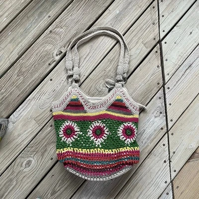 Bolso Hobo The Sak Ellis Para Mujer Beige Colorido Crochet Floral Grande  Foto 1 de 4