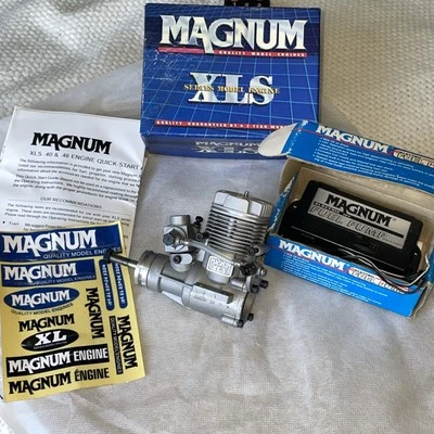 Magnum XLS46A Model Airplane Engine  210756 W/Fuel Pump 237377 - Image 1 of 4