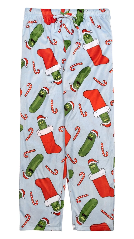 Rick and Morty Merry Pickle Rick Silky Fleece Lounge Pants, Grey - Image 1 of 1