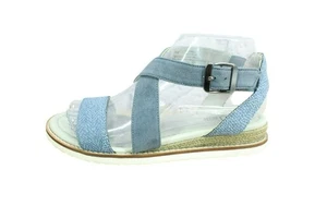 Sandalias planas informales con tiras de cuero azul caimen talla 7 M JBU by Jambu para mujer - Imagen 1 de 9
