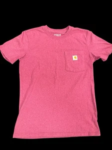 Carhartt Burgundy Chest Pocket Loose Fit T Shirt Size Men’s XS XLNT - Picture 1 of 4
