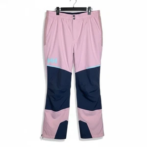 Helly Hansen Ski Pants Girls Size 9 Pink And Navy Blue With Drawstring And Logo - Picture 1 of 4