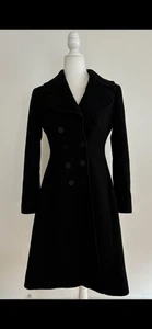 Hobbs Wool Double Breasted Coat size 4 black - Picture 1 of 8