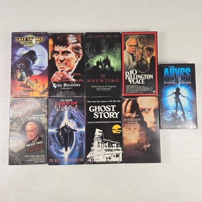 VHS Horror Lot The Haunting The Abyss Dark Shadows Ghost Story 10 Rillington - Image 1 of 4