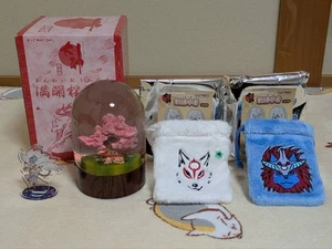 Okami Amaterasu Issun Kirschblüte Schneekugel Acryl Ständer Schlüsselanhänger Geldbörse Set - Bild 1 von 5