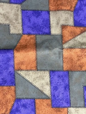 Patchwork Medium Weight Upholstery Canvas Fabric 63" x 44" - Image 1 of 2