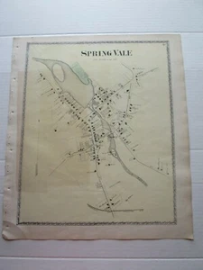 (1) "SPING VALE"  MAINE  1872 ORIGINAL MAP, YORK COUNTY ATLAS, SANFORD, EVERTS  - Picture 1 of 5