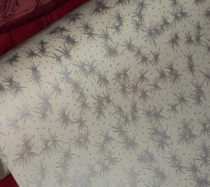 PAPEL DE ENVOLTURA DE COLECCIÓN NAVIDAD 1950 EDAD ATÓMICA PLATA STARBURST TIENDA 2 YARDAS MCM - Imagen 1 de 6