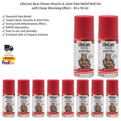 LifeCare Bear Power Organic Roll-On per Sollievo Dolori Articolari e Muscolari 10x50ml - Immagine 1 di 4