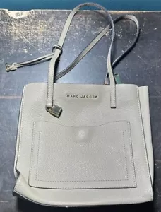 Marc Jacobs The Grind Tote Bag Grigio Borsa Grande Fodera Rossa - Foto 1 di 17