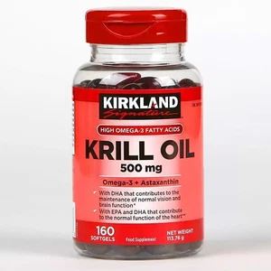 Kirkland Signature Krill Oil 500mg | Food Supplement - 160 Softgels - Picture 1 of 3