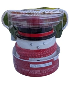 YANKEE LUMINARY Tea Light Candle Holder Snowman Sparkling Cinnamon OCT21 - Picture 1 of 8