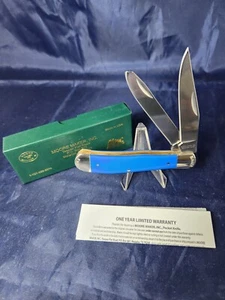 Moore Maker 3202 EB Full Size Trapper Knife Blue Delrin New in Box - Picture 1 of 9
