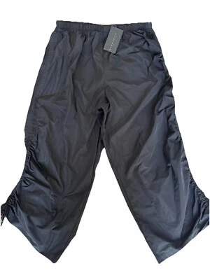 NUEVO BRYN WALKER Pantalones Negros Memory Crunch Lateral Acanalado Pierna Ancha XXS Foto 1 de 4