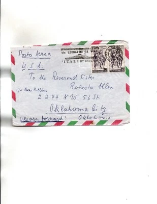 Italy 1960 MAIDEN VOYAGE of Leonardo Da Vinci-ship with letter about - Image 1 of 2