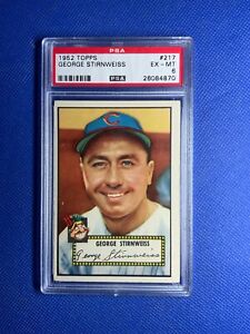 1952 Topps #217 George Stirnweiss Cleveland Indians PSA 6 EX-MT
