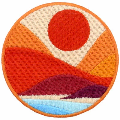 Embroidered Patches Iron Sew On transfers Badges appliques Seaside Mountains 789 - Image 1 of 4