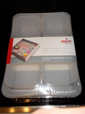 Neu + OVP! ZELLER Schubladen-Einteiler, 7-teiliges Set, Kunststoff transparent - Bild 1 von 4