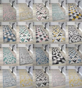 Alfombras de piso largo modernas rosa gris azul dorado estrecho pasillo alfombra barata - Imagen 1 de 40