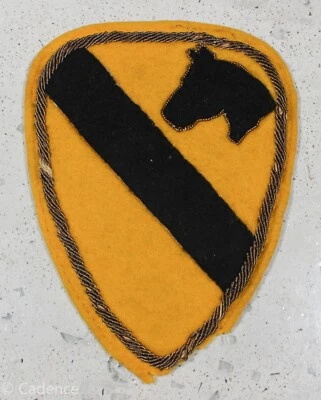US Pre WW2 1st Cavalry Division Wool Felt Bullion German Made Patch. NICE! OA733 - Image 1 of 4