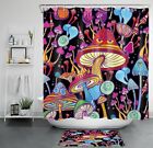 Trippy Mushroom Shower Curtain Psychedelic Colorful Art Bathroom Accessories Set