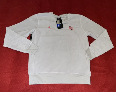 New OKLAHOMA SOONERS Therma Nike Jordan Players Sweatshirt Gray Men’s Medium Cover