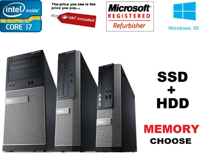 DELL i7 3770 3rd GEN COMPUTER PC✔ UPTO 16GB RAM SSD HDD UPTO 2TB - Image 1 of 2