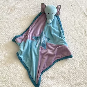 Baby Ganz Elefant Sicherheitsdecke Blau Lavendel Stern Lovey Nunu Lila Plüsch - Bild 1 von 12