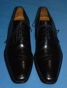 MAGNANNI BLACK  PLAIN TOE DERBY  LACE UP DRESS SHOES  11 1/2 M  MADE IN SPAIN - Picture 1 of 6