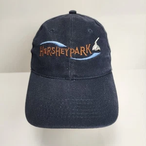 Dark Blue Embroidered Hershey Park Blue Swoop & Silver Hershey Kiss Baseball Hat - Picture 1 of 5