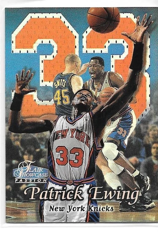 PATRICK EWING 1998-99 FLAIR SHOWCASE ROW 2 SEAT 41 NEW YORK KNICKS HOF - Image 1 of 1