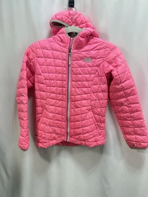 THE NORTH FACE Girls Size S (7/8) Pink Quilted Hoodie Zipper Jacket  - Image 1 of 4