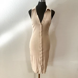 Vestido para mujer Kookai ceñido al cuerpo estirado acanalado abotonado talla 1/38 - Imagen 1 de 8