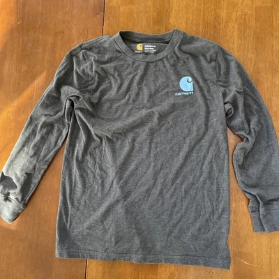 Carhartt Boys Long Sleeve Shirt Size M (10-12) Brown/Gray Blue (0862) - Image 1 of 3