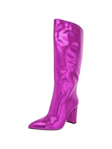 INC Womens Pink Pointed Toe Block Heel Dress Boots 8 - Picture 1 of 6