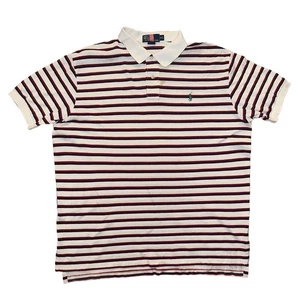 Polo Ralph Lauren Polo 2XL rot weiß blau gestreift grün Pony Vintage 90’s RAR - Bild 1 von 4