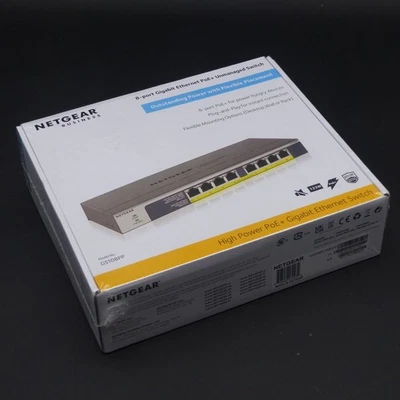 NETGEAR 8-Port Gigabit Ethernet PoE Netgear GS108PP 8 Port Gigabit Switch - Bild 1 von 3