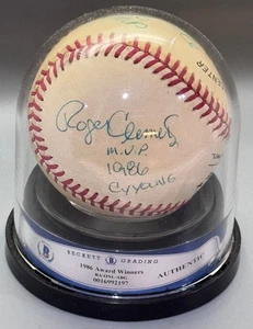 1986 MLB Award Winners CY & MVP (Schmidt, Clemens) Signed Baseball Auto Ball BAS - Picture 1 of 6