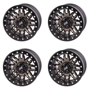 (4 Pk) 4/156 Tusk TetonBeadlock Wheel Smoke/Black For POLARIS RZR S 900 15-2020 - Picture 1 of 7