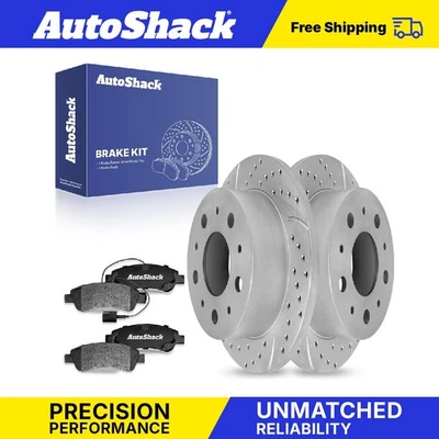 Rear Drilled Slotted Brake Rotors Ceramic Pads for Ram ProMaster 2500 3.6L - Image 1 of 4