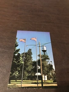 UNPOSTED POSTCARD - TWIN FLAG POLES - TOBIAS, SALINE COUNTY, NEBRASKA - Picture 1 of 2