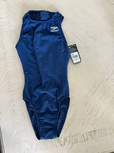 Speedo Endurance+ Women's Zip Up Swimsuit Size 6/28 NWT Navy - Foto 1 di 3