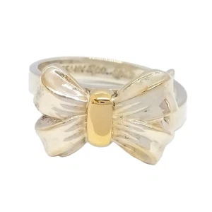 Anillo Tiffany & Co. #5.5US SV925 6.1g K18YG Cinta de Oro Plata - Imagen 1 de 6