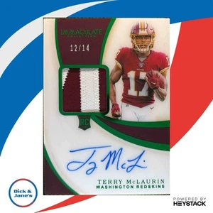 2019 Immaculate Collection Terry McLaurin Emerald 12/14 #137 Patch Auto Rookie - Picture 1 of 10